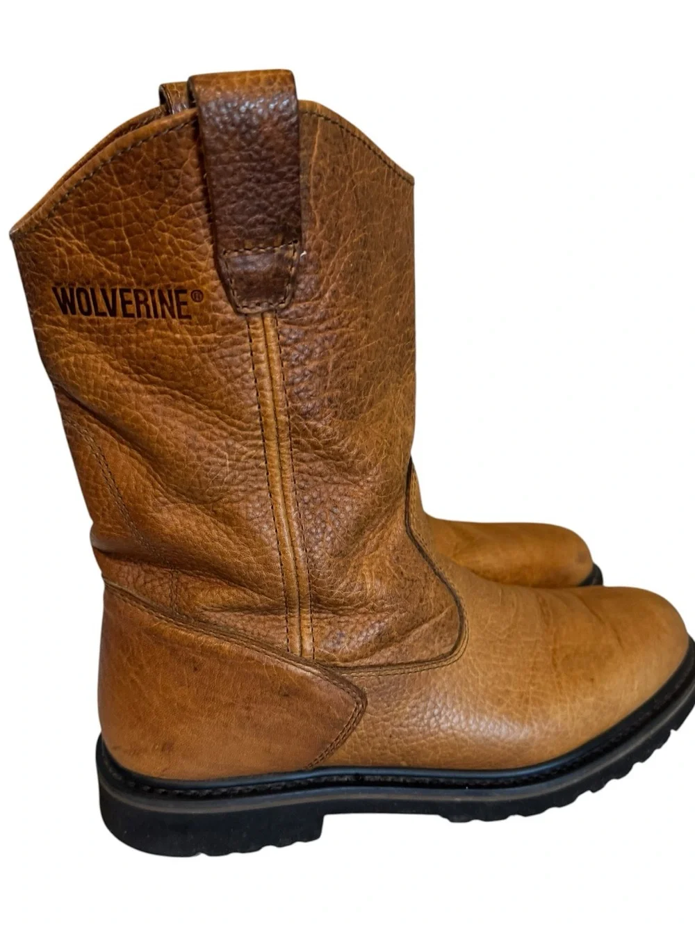 Wolverine Men's Brown Leather Wellington Work Boots Size 12M